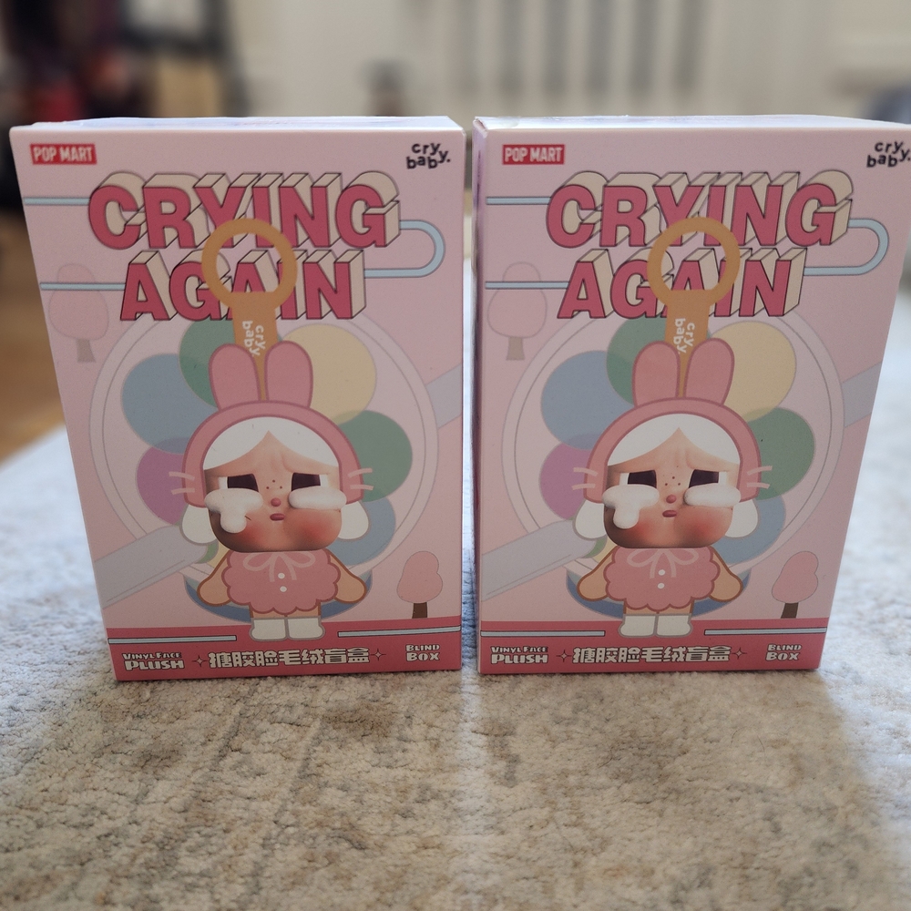 Pop Mart Crying Again Plush Keychain - DUCK YOU & I'LL BRING YOU A FLOWER